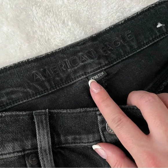 American Eagle Black Denim Ripped Shorts - Picture 2 of 3